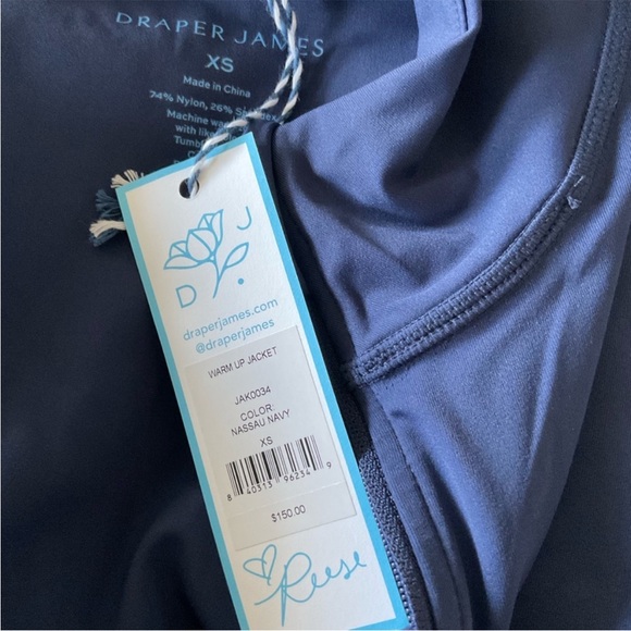 NWT Draper James Warm Up Jacket Nassau Navy Size XS - Picture 5 of 5